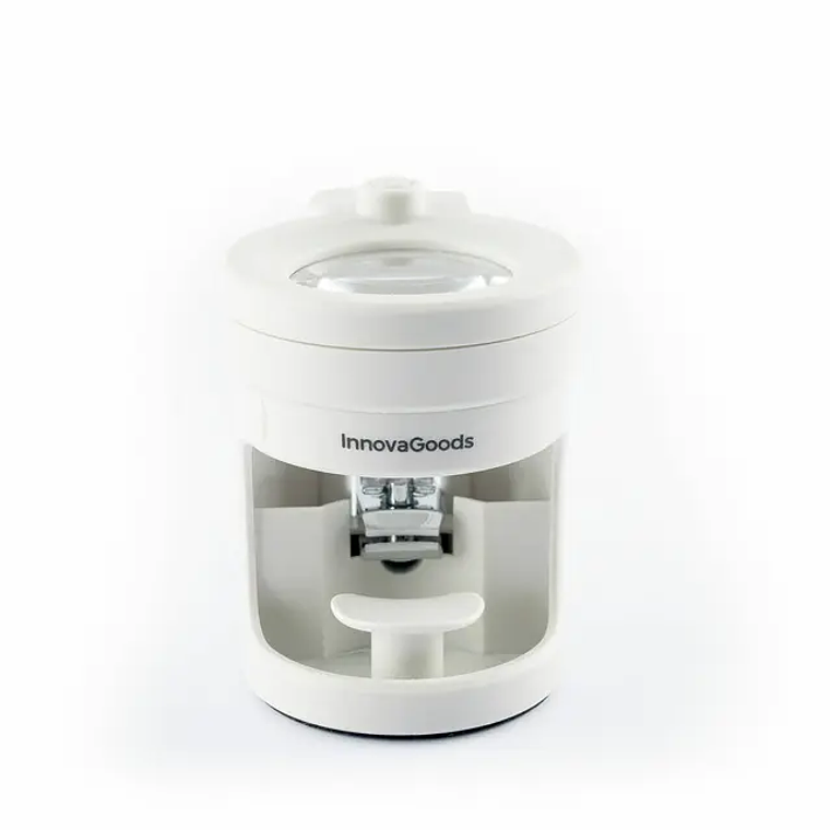 Nail clipper with LED light and 8x magnifying glass - Includes nail file, non-slip base, and battery/USB powered. 9