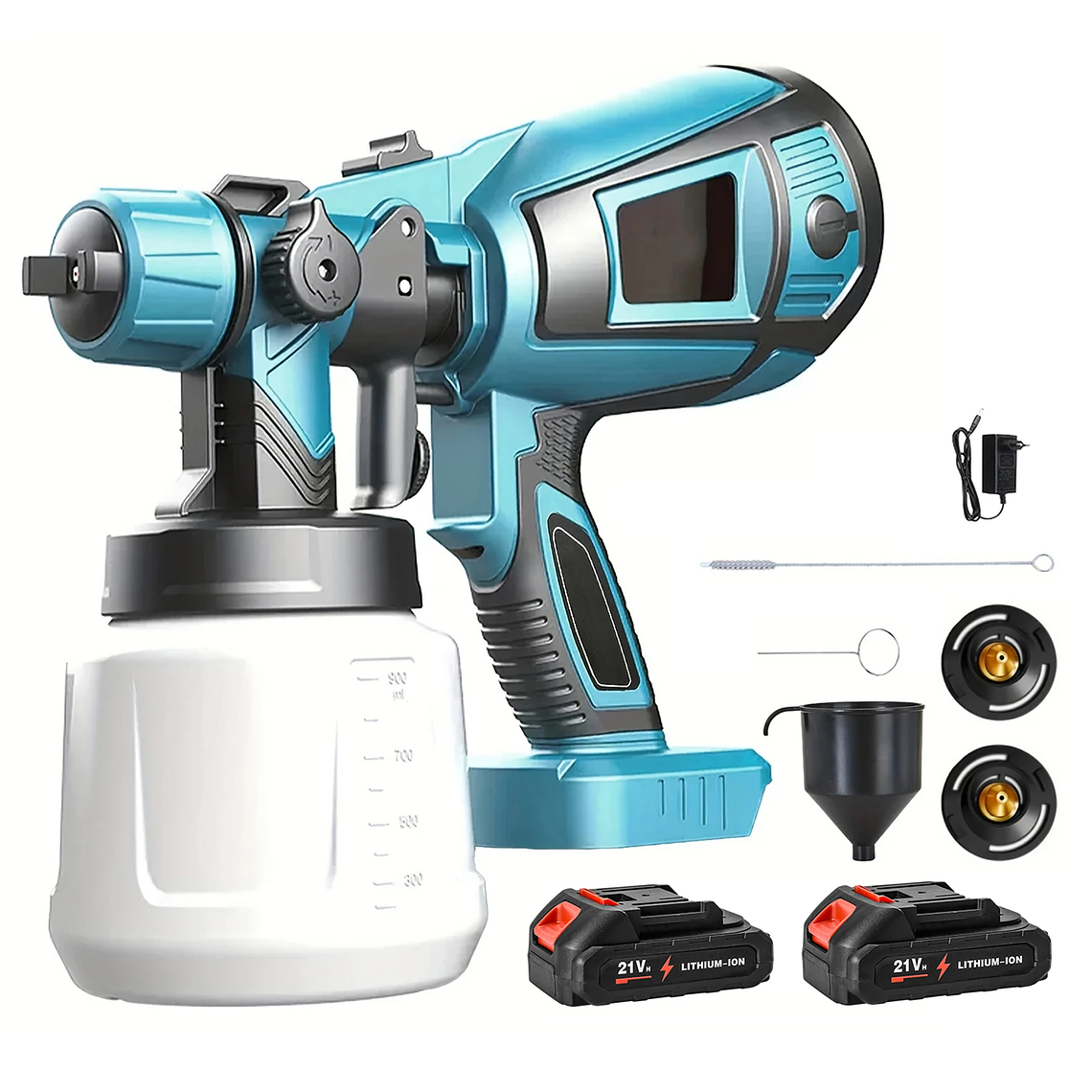 DWiusty 1000ml Cordless Electric Paint Gun - Compatible with Makita 18V Battery - For Home, Furniture and Automotive Projects 1