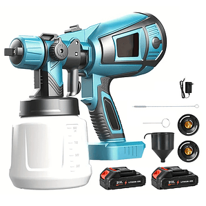 Pistola de Pintura Elétrica Sem Fio DWiusty 1000ml - Compatível com Bateria Makita 18V - Para Projetos Domésticos, Móveis e Automóveis