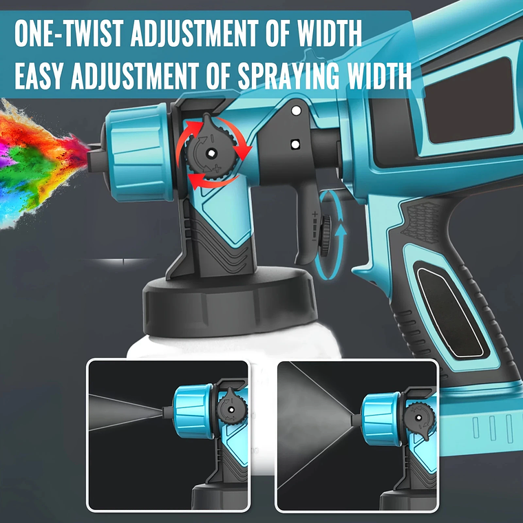 DWiusty 1000ml Cordless Electric Paint Gun - Compatible with Makita 18V Battery - For Home, Furniture and Automotive Projects 2