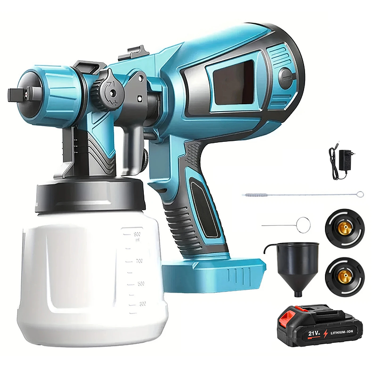 DWiusty 1000ml Cordless Electric Paint Gun - Compatible with Makita 18V Battery - For Home, Furniture and Automotive Projects 8