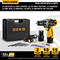 Kit Furadeira/Aparafusadora Sem Fio DEKO 12V/16V/20V - Maleta com 2 Velocidades, Bateria de Íon-Lítio e Acessórios para Madeira e Projetos DIY - Thumbnail 9