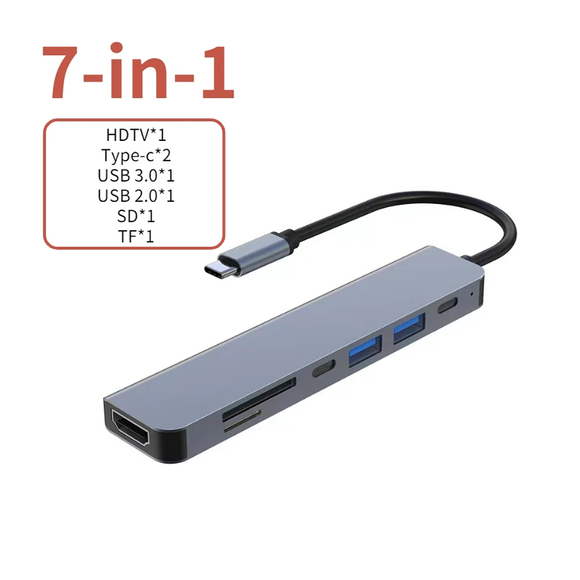 Hub USB-C DIXSG com HDMI 4K, 3 Portas USB, Leitor de Cartões SD/TF e PD 87W - Adaptador Universal para MacBook, Windows, iPad, Samsung Dex e mais 7
