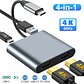 Dock USB-C 4-em-1 kebidumei: 2x HDMI 4K@60Hz, PD 100W, USB 3.0 - Hub para MacBook, Windows, Samsung Dex com Saída Dupla de Tela - Thumbnail 1