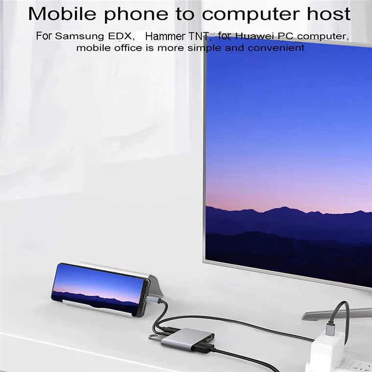 Dock USB-C 4-em-1 kebidumei: 2x HDMI 4K@60Hz, PD 100W, USB 3.0 - Hub para MacBook, Windows, Samsung Dex com Saída Dupla de Tela 3