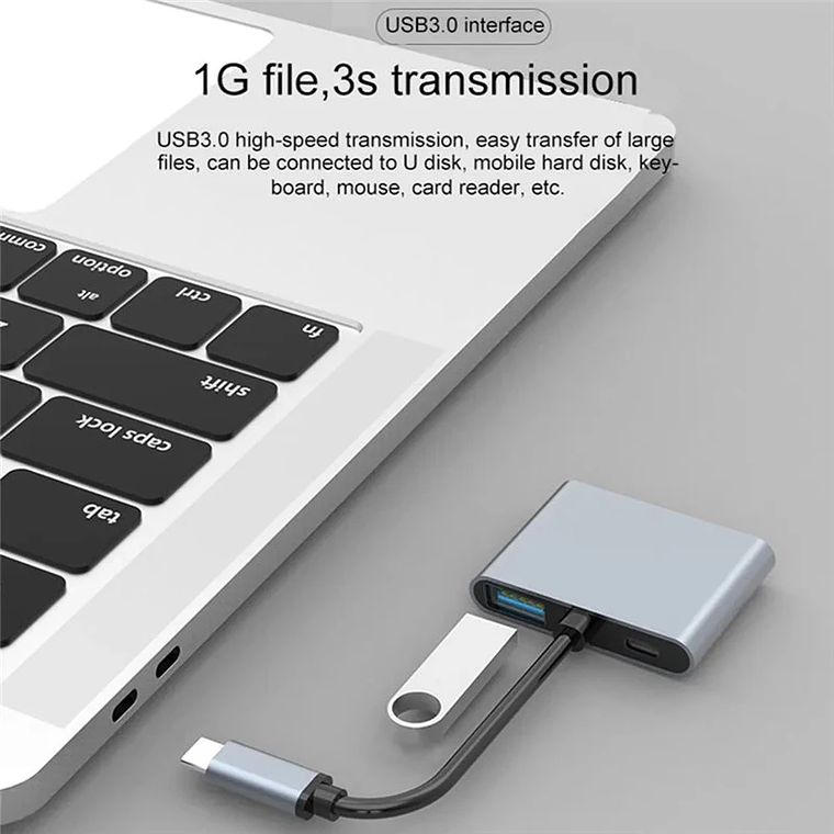 Dock USB-C 4-em-1 kebidumei: 2x HDMI 4K@60Hz, PD 100W, USB 3.0 - Hub para MacBook, Windows, Samsung Dex com Saída Dupla de Tela 4