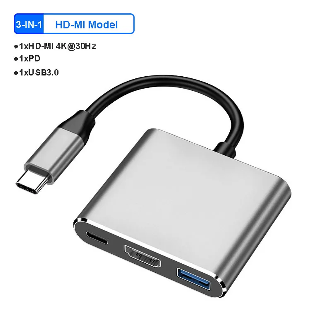 Dock USB-C 4-em-1 kebidumei: 2x HDMI 4K@60Hz, PD 100W, USB 3.0 - Hub para MacBook, Windows, Samsung Dex com Saída Dupla de Tela 10