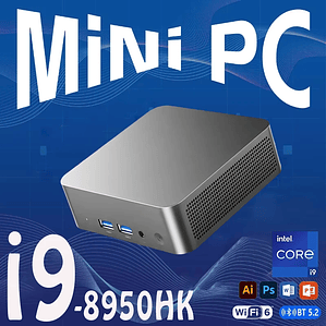Mini PC Gamer Windows 11 Pro Intel Core i9-8950HK | 16GB RAM, 1TB SSD, Wi-Fi 6 | PC de Mesa Compacto para Jogos, Trabalho e 4K