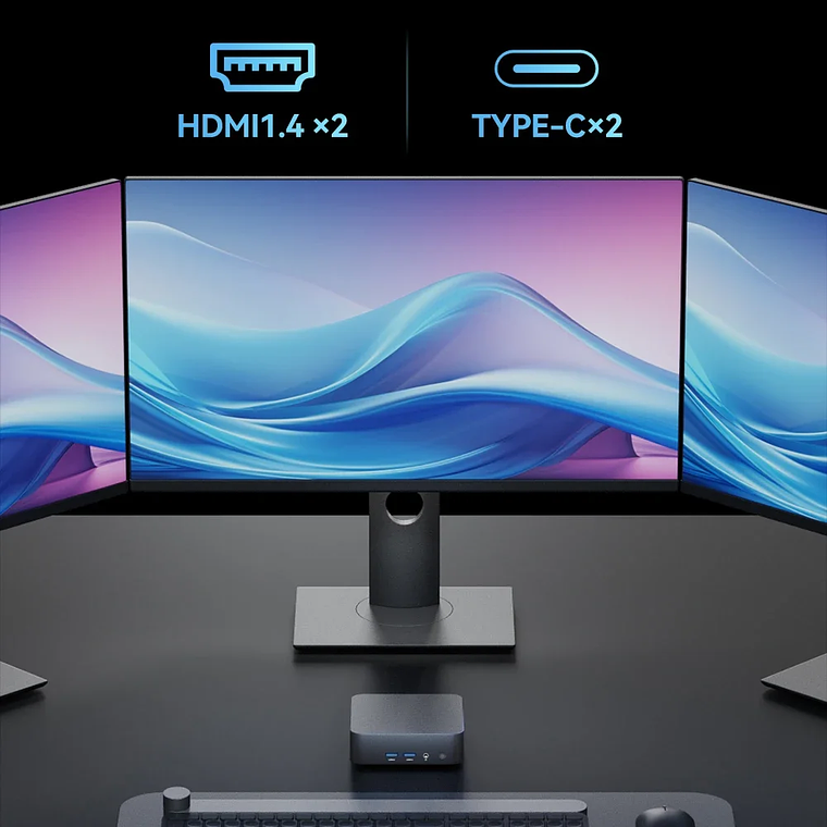 Mini PC Intel Core i9-8950HK | 16GB RAM + 1TB SSD | Windows 11 Pro | Wi-Fi 6 | PC Compacto para Gaming, Escritório e Streaming 4K 4