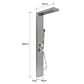 4-in-1 Stainless Steel Shower Panel - Complete System with Tropical Rain, Waterfall, Side Massage Jets and Hand Shower - Single Selection Button - thumbnail 8