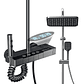 Digital Shower System with Gray Piano Keys - 4 Water Functions, LED Display, Integrated Seat - Brass and Stainless Steel - thumbnail 7