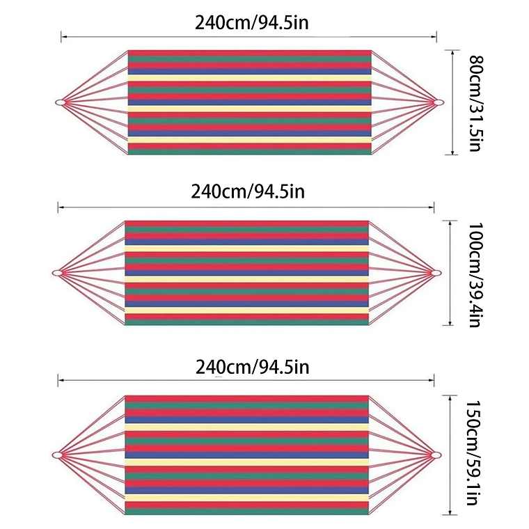 Rede Dupla de Algodão 2 Pessoas com Cintas para Árvores - 450 lbs de Capacidade, Confortável e Respirável para Jardim,Quintal, Varanda e Interior (Vermelho, Azul) 3
