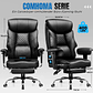 COMHOMA Ergonomic Gaming Chair for Tall and Heavy People - Supports up to 180kg, 3D Backrest, Retractable Footrest and Reinforced Steel Frame - PU Leather - thumbnail 6