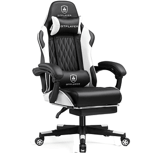 Cadeira Gamer GTPLAYER GTP900 - Suporte 150kg, Certificação BIFMA, Almofadas Lombar e Cervical Ajustáveis, Apoio de Pés e Inclinação até 145° (Azul, Marrom, Cinza, Branco)