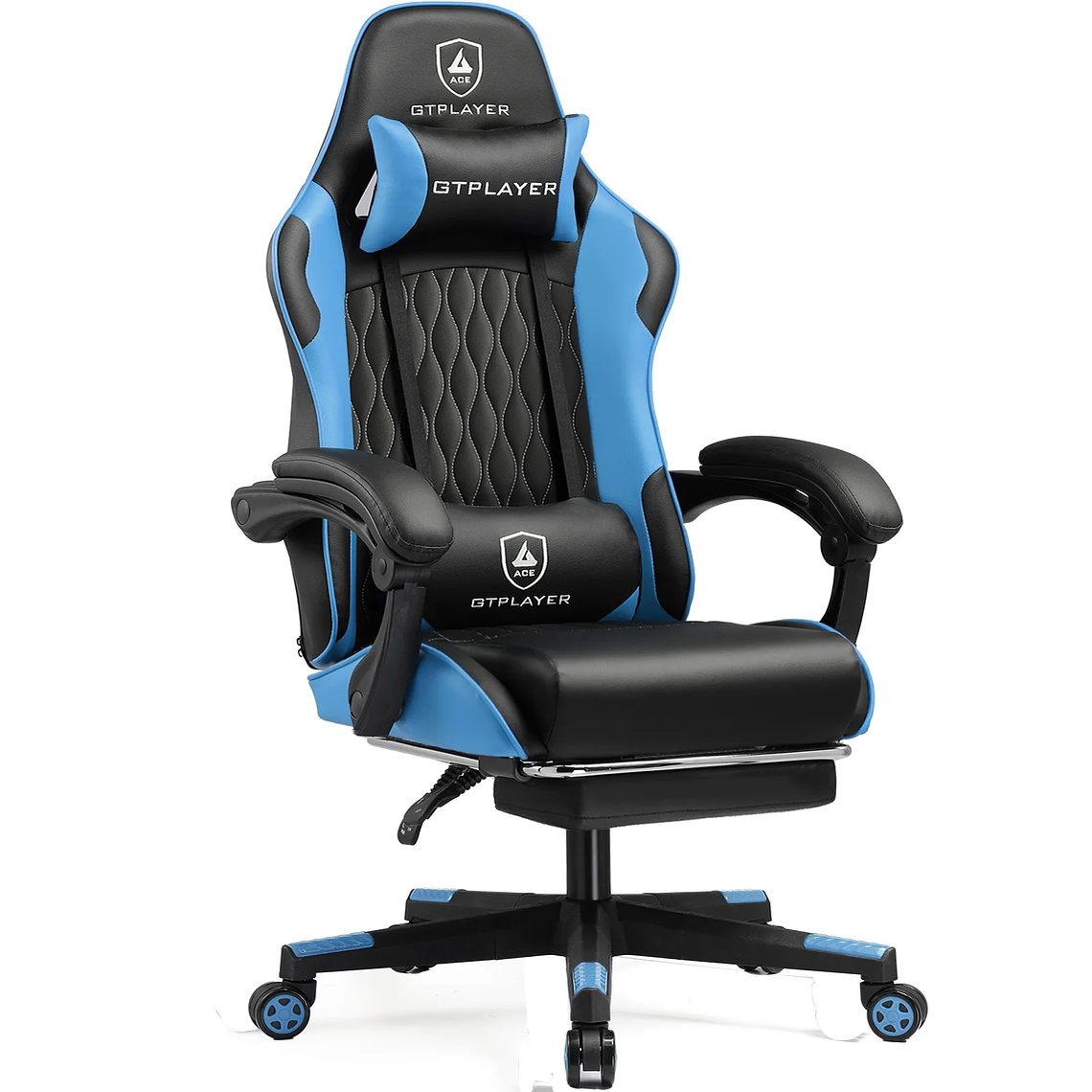 Cadeira Gamer GTPLAYER GTP900 - Suporte 150kg, Certificação BIFMA, Almofadas Lombar e Cervical Ajustáveis, Apoio de Pés e Inclinação até 145° (Azul, Marrom, Cinza, Branco) 7