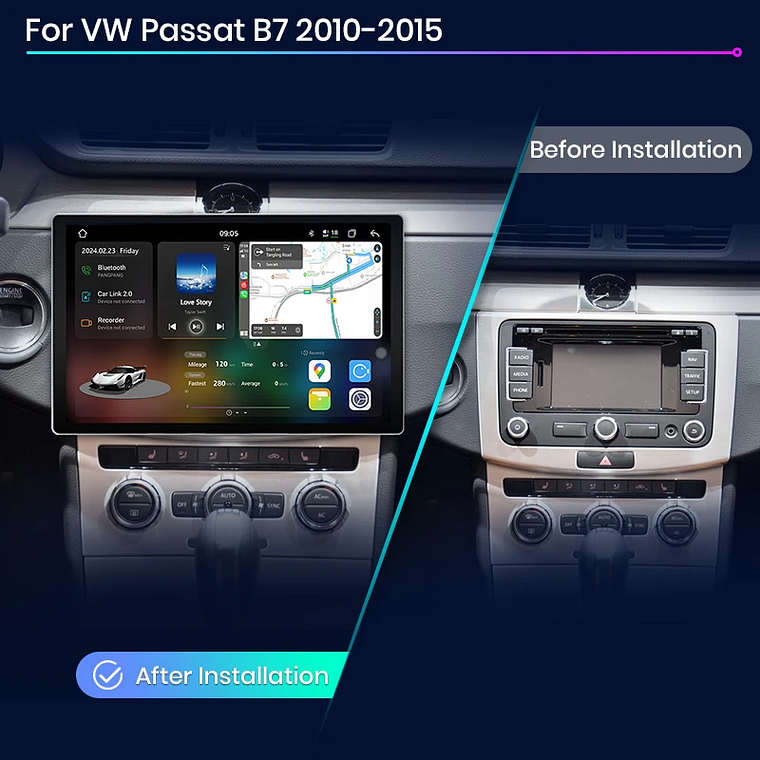 Junsun V3 Plus 2K QLED Android Radio for VW Passat B6 B7 CC (2010-2015) - 9