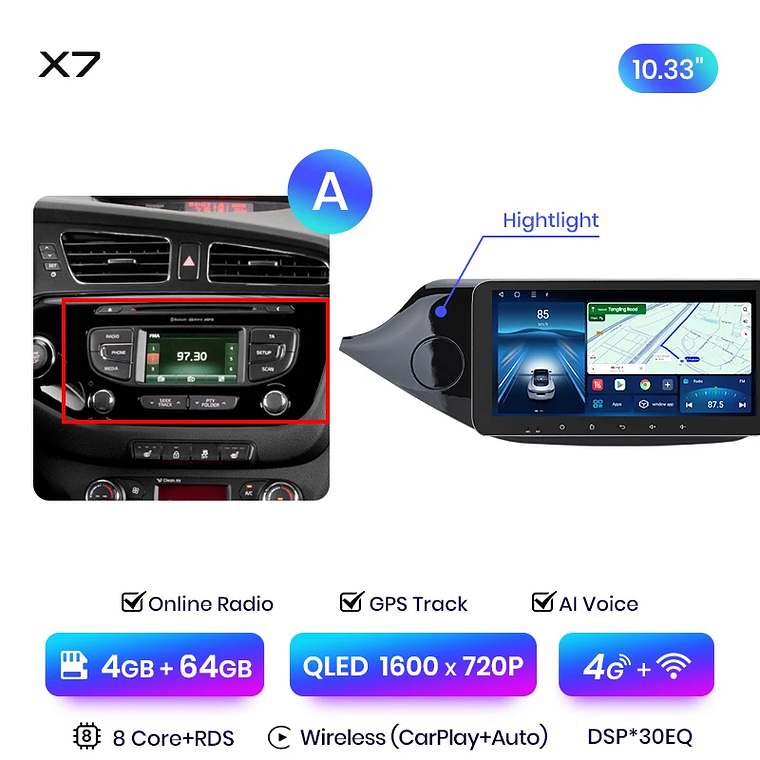 Rádio Multimídia Android Junsun X7 PRO 11.5