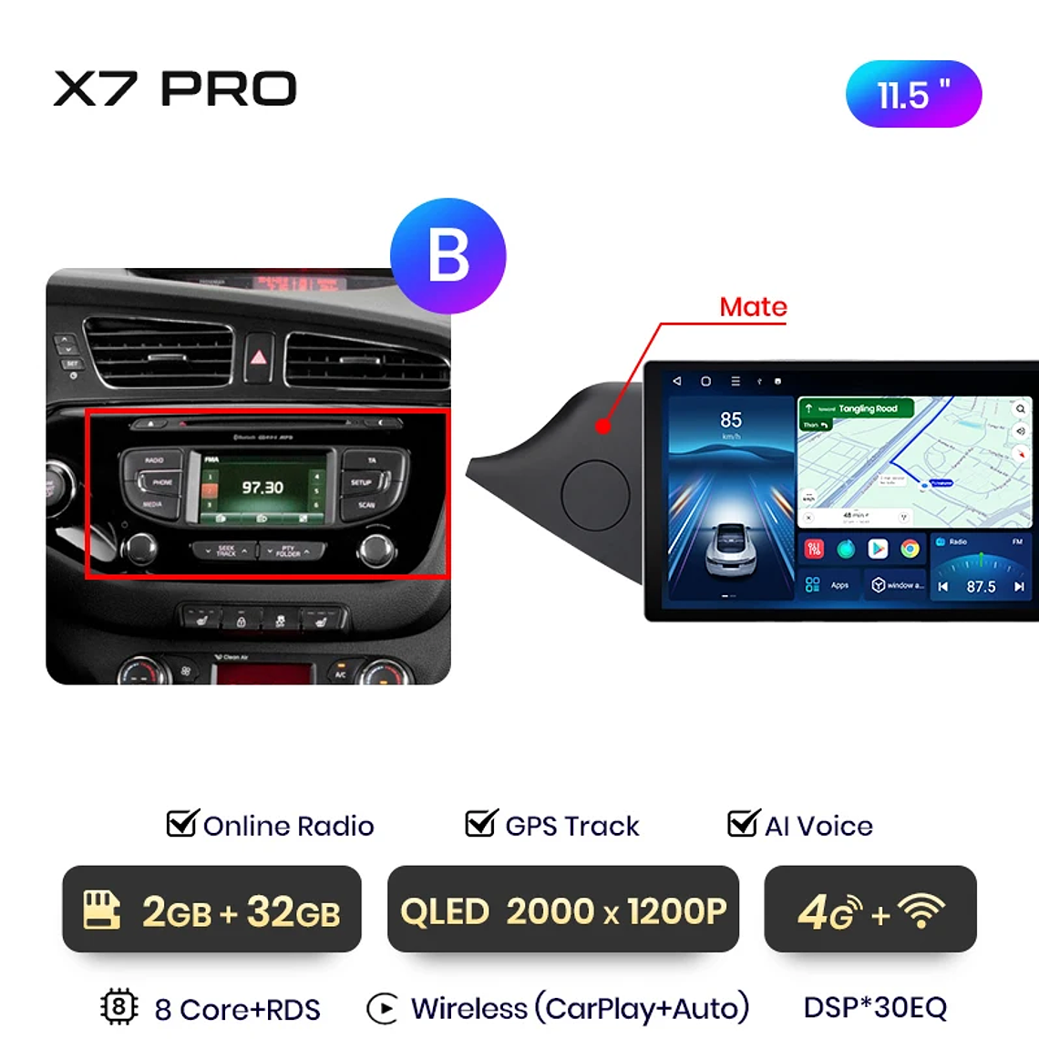 Rádio Multimídia Android Junsun X7 PRO 11.5