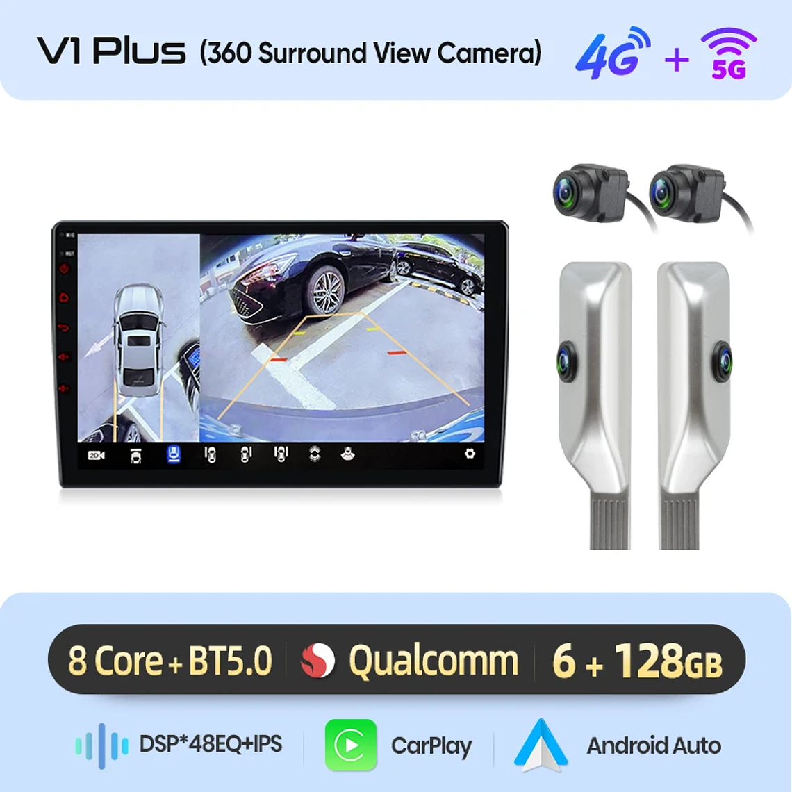 Rádio Android para Smart Fortwo 451 (2010) | CarPlay & Android Auto Sem Fio (Opcional) | Tela 9