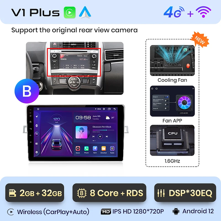 Android Radio for Toyota Verso Avensis Verso R20 (2009-2018) | Wireless CarPlay & Android Auto (Optional) | 9