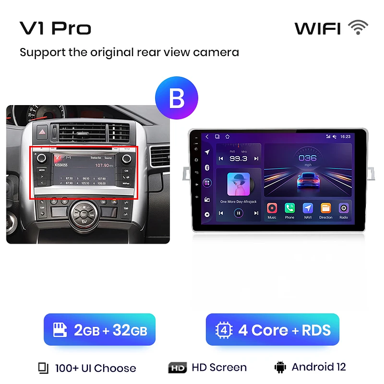 Android Radio for Toyota Verso Avensis Verso R20 (2009-2018) | Wireless CarPlay & Android Auto (Optional) | 9