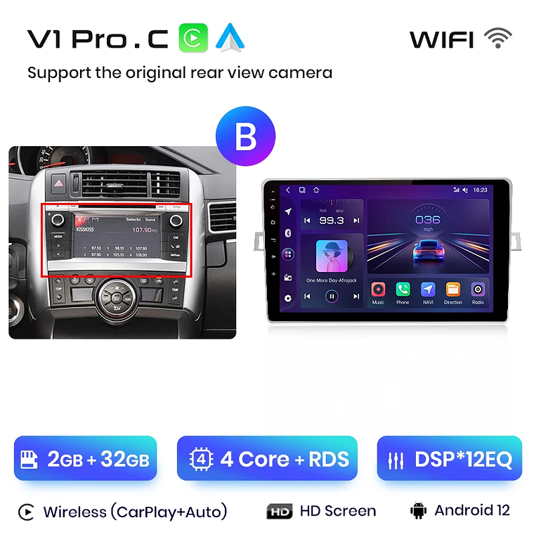 Android Radio for Toyota Verso Avensis Verso R20 (2009-2018) | Wireless CarPlay & Android Auto (Optional) | 9