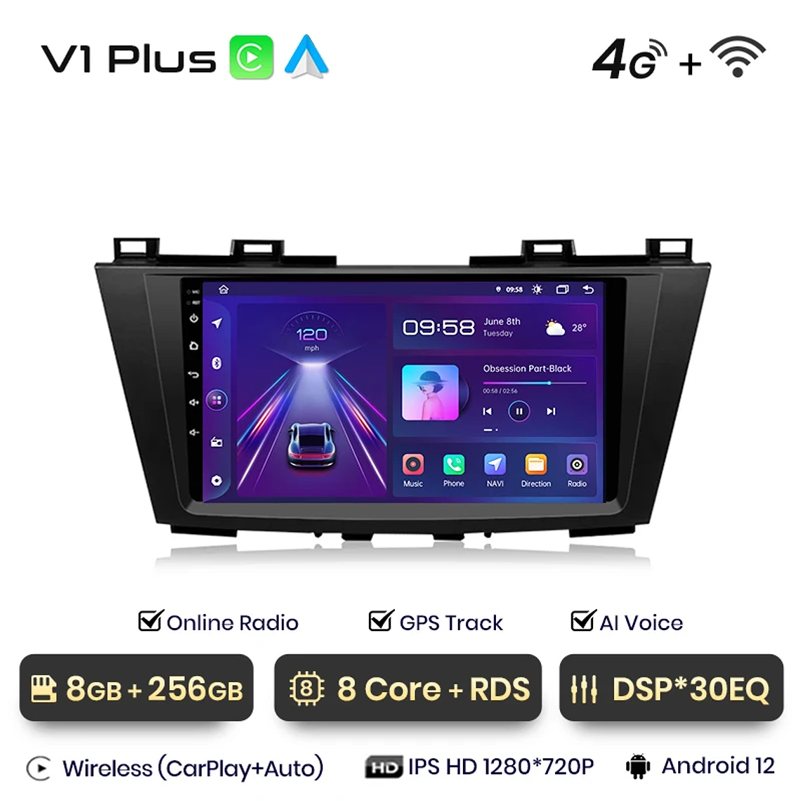 Android Radio for Mazda 5 2010-2015 | Wireless CarPlay & Android Auto (Optional) | 9