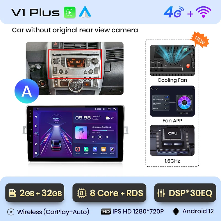 Android Radio for Toyota Verso Avensis Verso R20 (2009-2018) | Wireless CarPlay & Android Auto (Optional) | 9