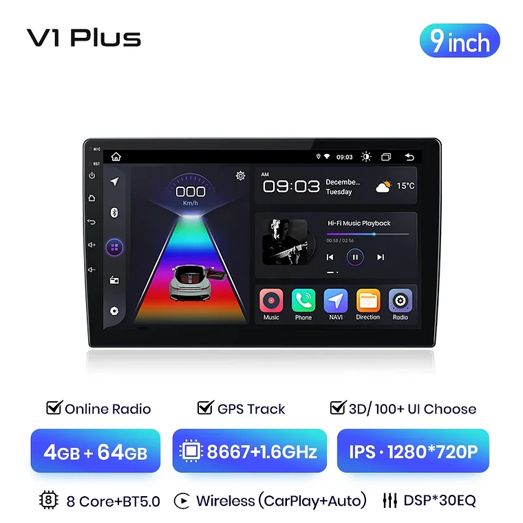 Junsun V3 Plus 2K Android 13 | Tela 9