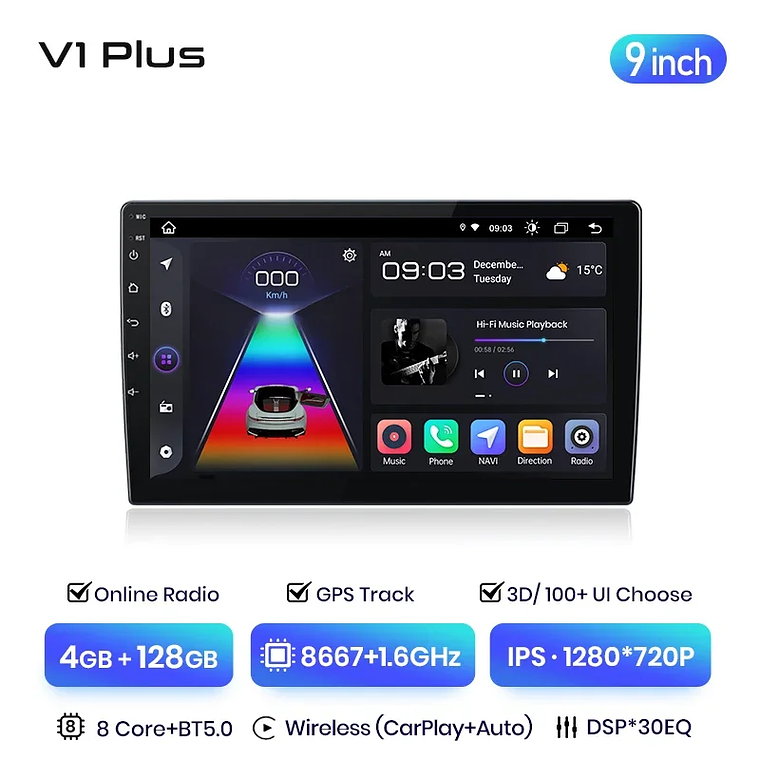 Junsun V3 Plus 2K Android 13 | Tela 9