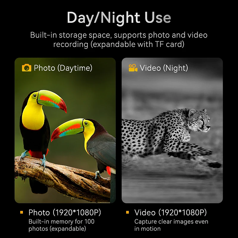 Visão Noturna Digital Binocular 10X - Alcance 800m no Escuro, Gravação 1080P, Zoom Digital, Infravermelho 3W Ajustável - Para Observação, Caça e Camping 3