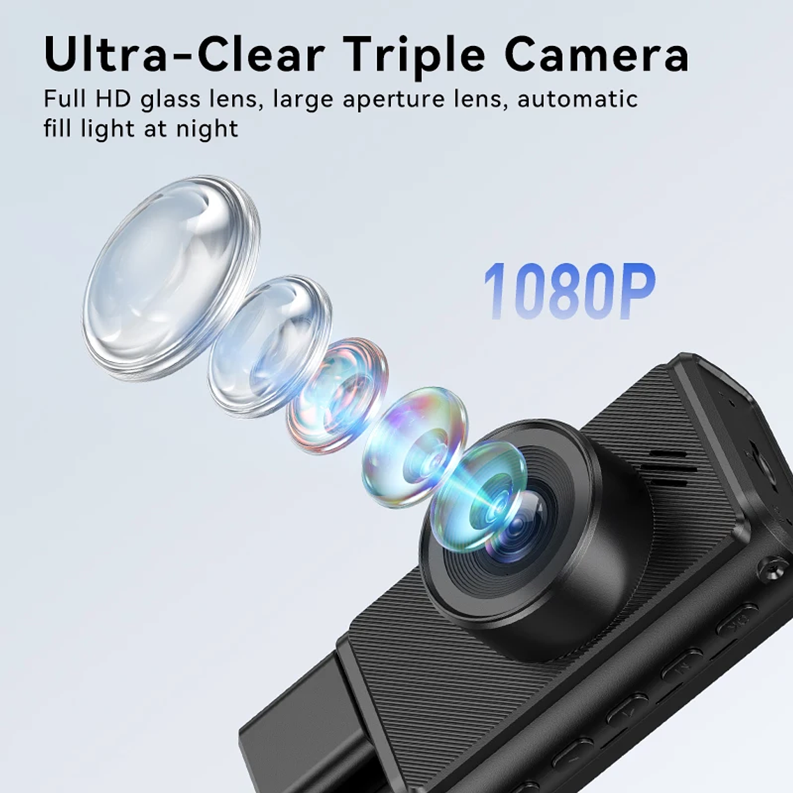 INSKAM 3-Channel Car Camera with WiFi | 1080P Recording, 24/7 Parking Monitor and Night Vision | Front and Rear Black Box 2