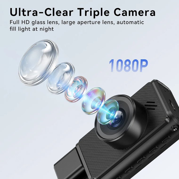 INSKAM 3-Channel Car Camera with WiFi | 1080P Recording, 24/7 Parking Monitor and Night Vision | Front and Rear Black Box 2