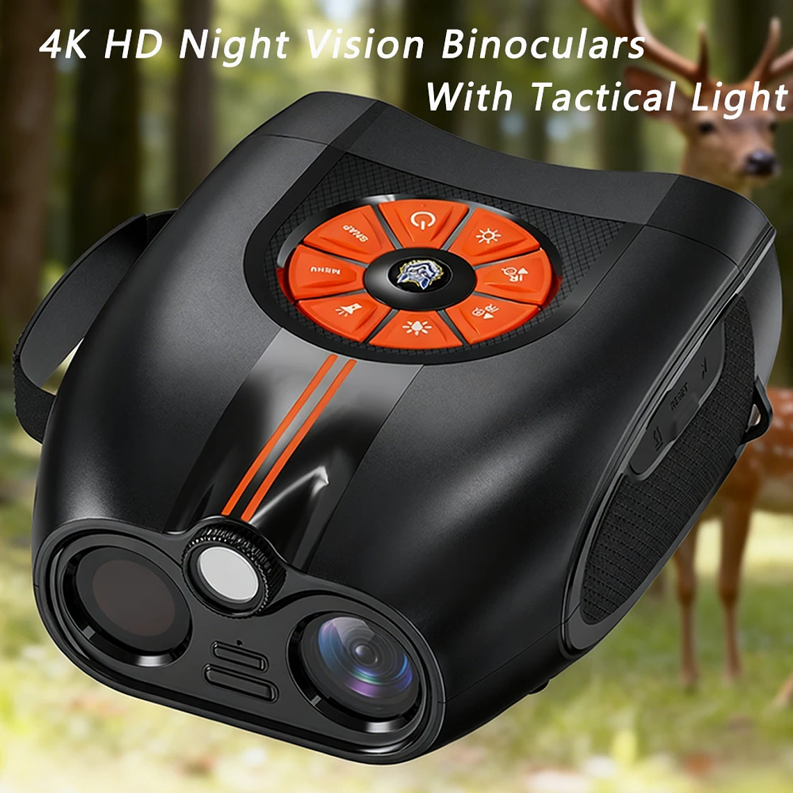 Óculos de Visão Noturna 4.5” HD com Infravermelho 5W | 800m Alcance, Bateria 6H+ e Luz Tática | Presente para Homens 1