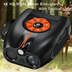 Óculos de Visão Noturna 4.5” HD com Infravermelho 5W | 800m Alcance, Bateria 6H+ e Luz Tática | Presente para Homens