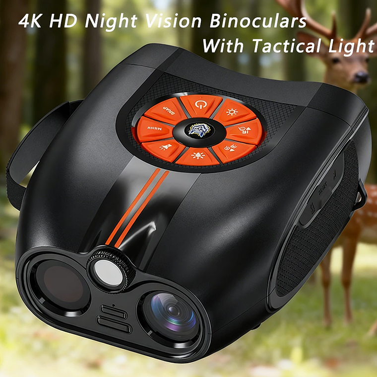 Óculos de Visão Noturna 4.5” HD com Infravermelho 5W | 800m Alcance, Bateria 6H+ e Luz Tática | Presente para Homens 1