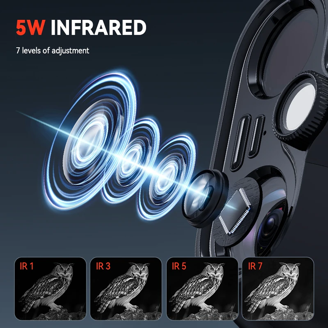 Óculos de Visão Noturna 4.5” HD com Infravermelho 5W | 800m Alcance, Bateria 6H+ e Luz Tática | Presente para Homens 2