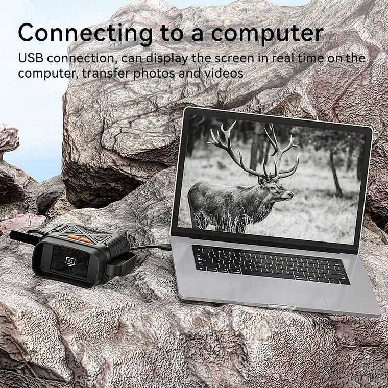 Visão Noturna Digital Binocular 10X - Alcance 800m no Escuro, Gravação 1080P, Zoom Digital, Infravermelho 3W Ajustável - Para Observação, Caça e Camping 6