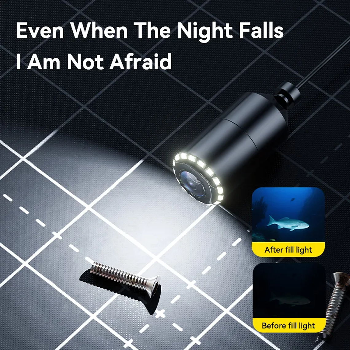 Câmera Subaquática para Pesca INSKAM F101 | Monitor 4.3” à Prova d'Água IP68, 6 LEDs Visão Noturna e Bateria 6H - Ideal para Pesca no Gelo e Embarcada 5