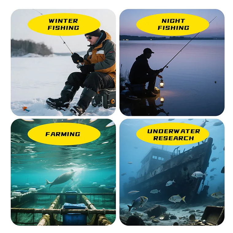 Câmera Subaquática para Pesca INSKAM F101 | Monitor 4.3” à Prova d'Água IP68, 6 LEDs Visão Noturna e Bateria 6H - Ideal para Pesca no Gelo e Embarcada 6