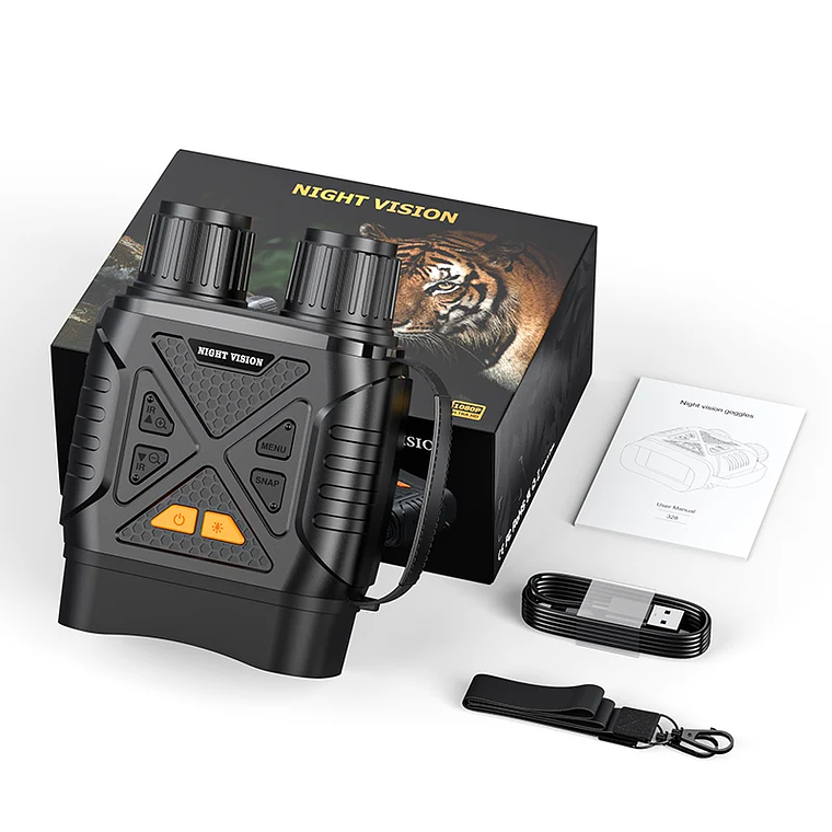 Visão Noturna Digital Binocular 10X - Alcance 800m no Escuro, Gravação 1080P, Zoom Digital, Infravermelho 3W Ajustável - Para Observação, Caça e Camping 7