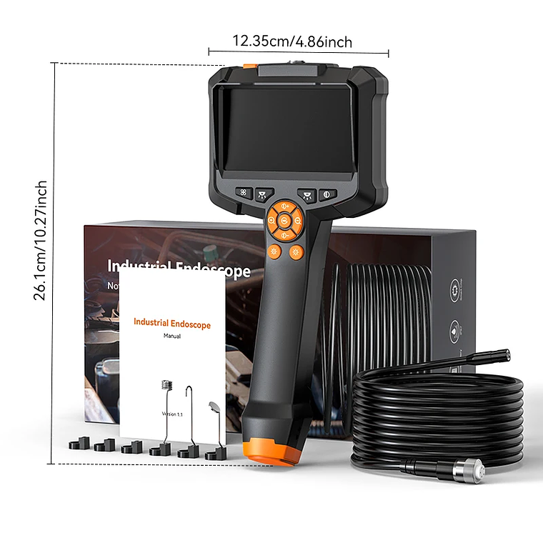 Endoscópio Industrial INSKAM G30 | Câmera de Inspeção 1080P com Tela 4.3