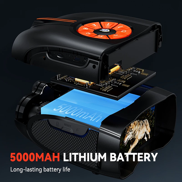 Óculos de Visão Noturna 4.5” HD com Infravermelho 5W | 800m Alcance, Bateria 6H+ e Luz Tática | Presente para Homens 5