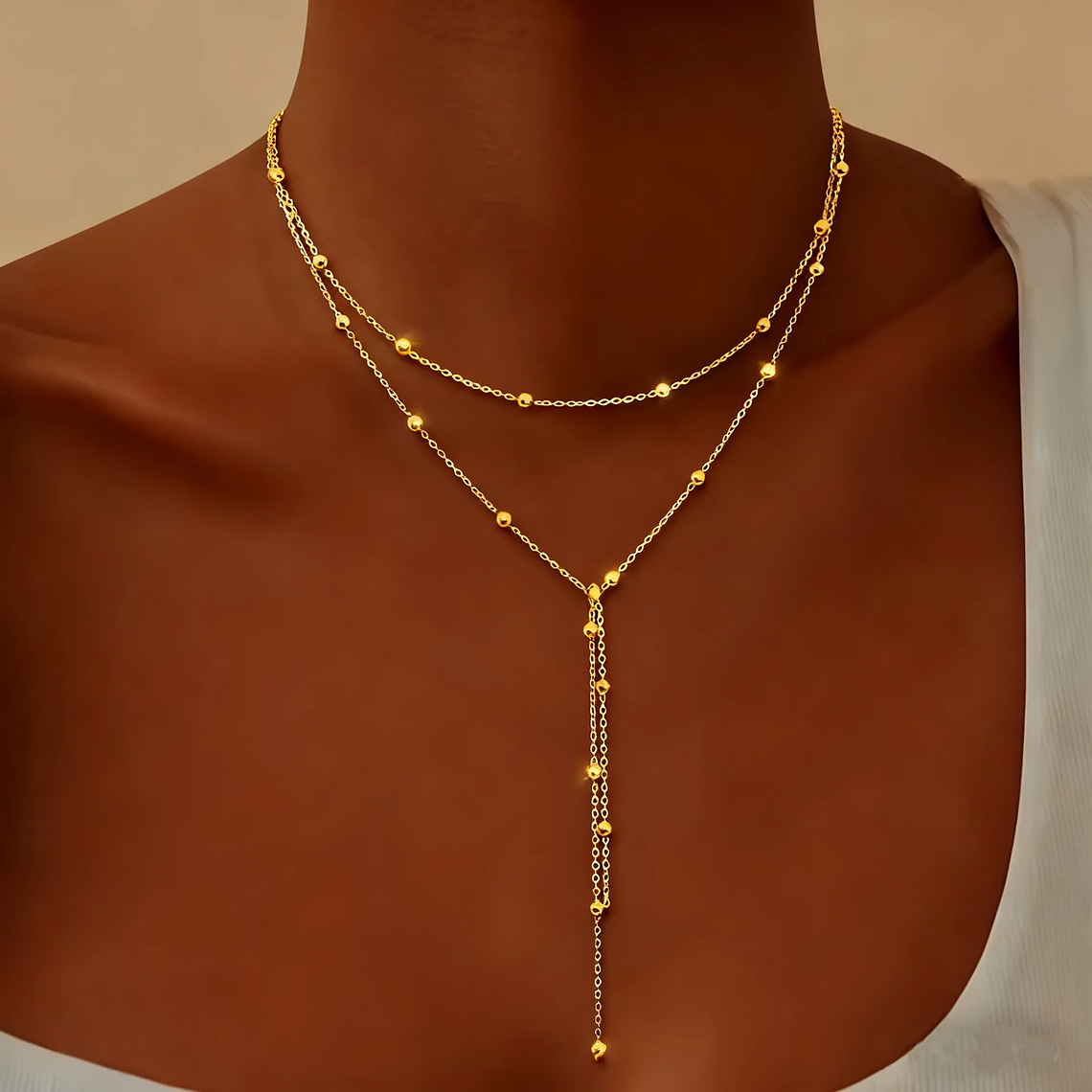 Colar Y2K com Pingente Geométrico Irregular e Franja | Acabamento Hand-Beaded | Tendência 2024 para Uso Diário 15