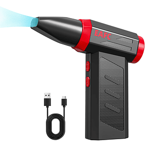 Soprador de Ar Sem Fio 110.000 RPM | 4 Velocidades, Incluindo Violento | Para Limpeza de PC, Carro e Acampamento | Recarregável