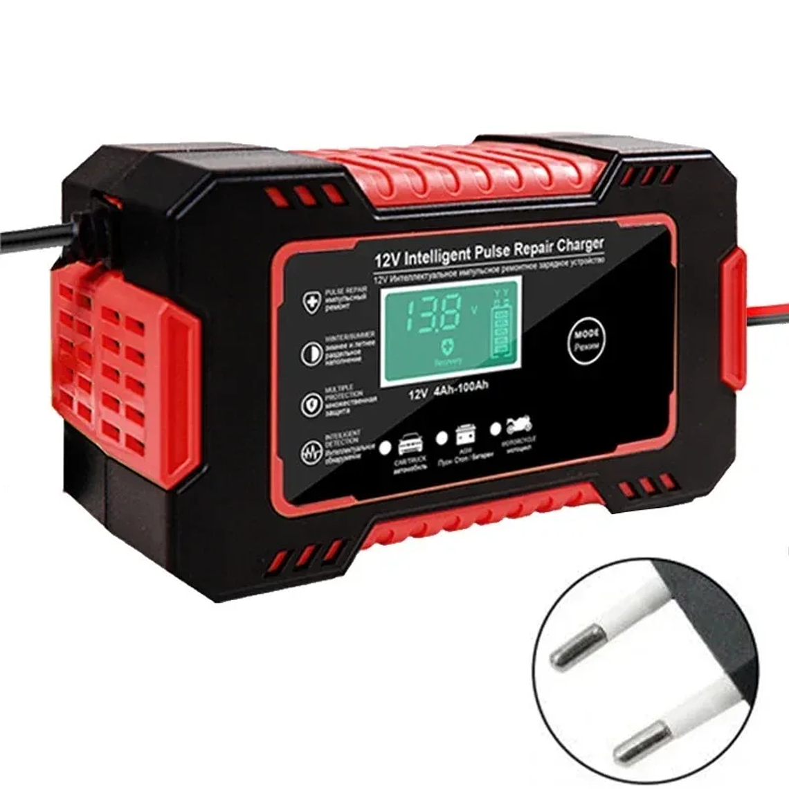 12V 6A Smart Battery Charger | With Pulse Repair and LCD Display | For AGM, Gel, and Deep Cycle Batteries 11