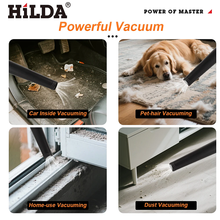 Soprador e Aspirador de Ar Elétrico 2 em 1 HILDA | Portátil, sem Fios, para Baterias Makita 18V/21V 3