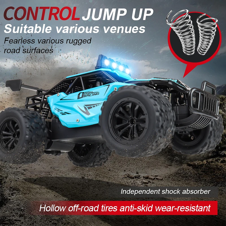 Carro RC 1:16 RC8 Off-Road 2.4G | Controle Remoto Proporcional, Big Foot Escalador, Alta Velocidade 20km/h 6