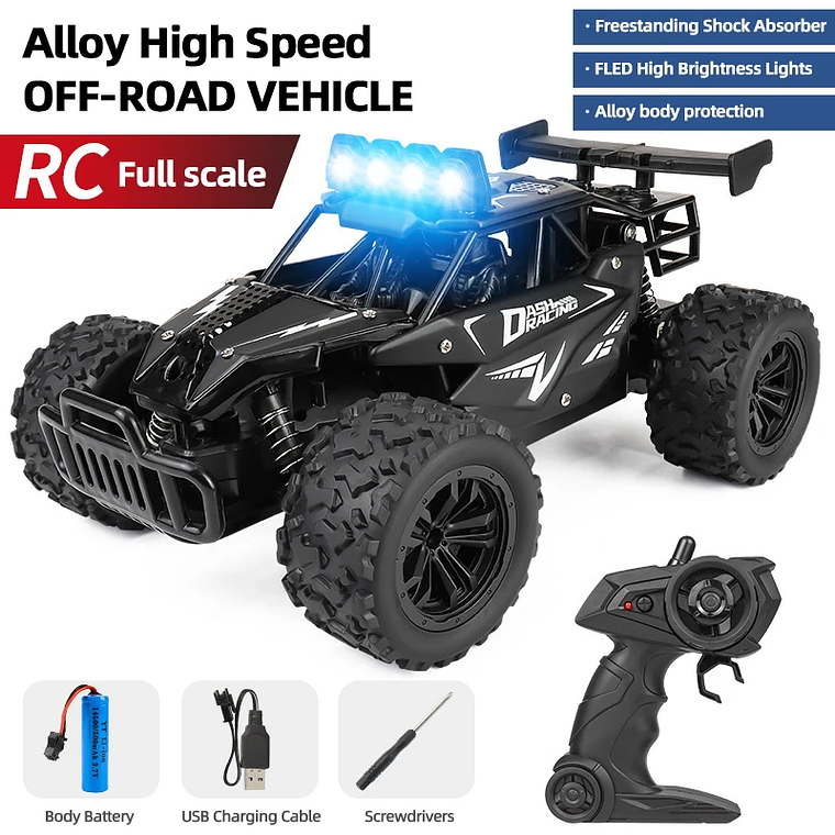 Carro RC 1:16 RC8 Off-Road 2.4G | Controle Remoto Proporcional, Big Foot Escalador, Alta Velocidade 20km/h 1
