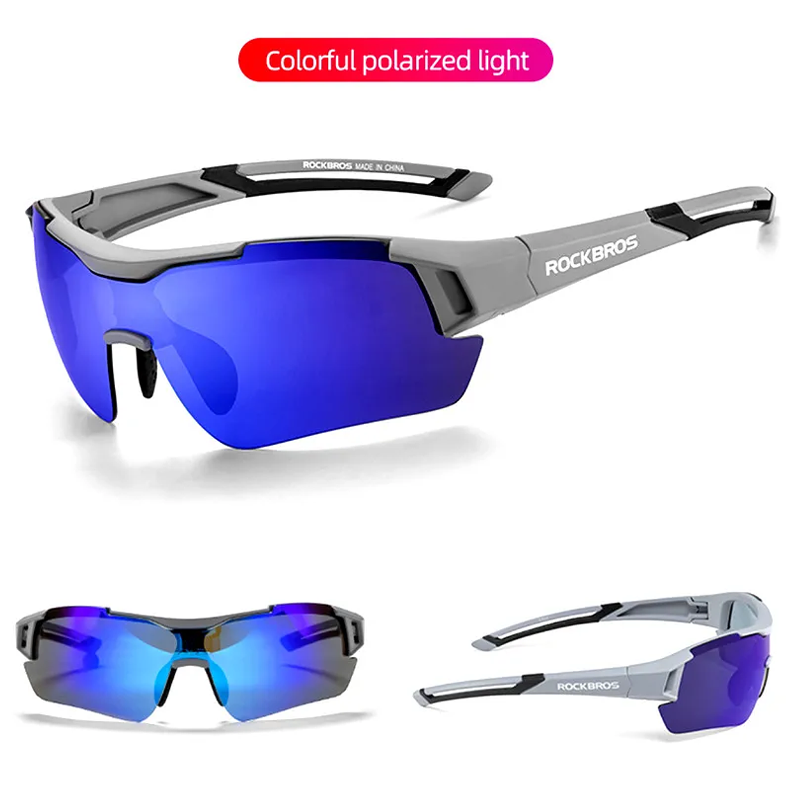 Óculos Ciclismo Polarizados ROCKBROS 10117/10118 | Lentes UV400, Design Aerodinâmico, Aro para Grau Incluso 2